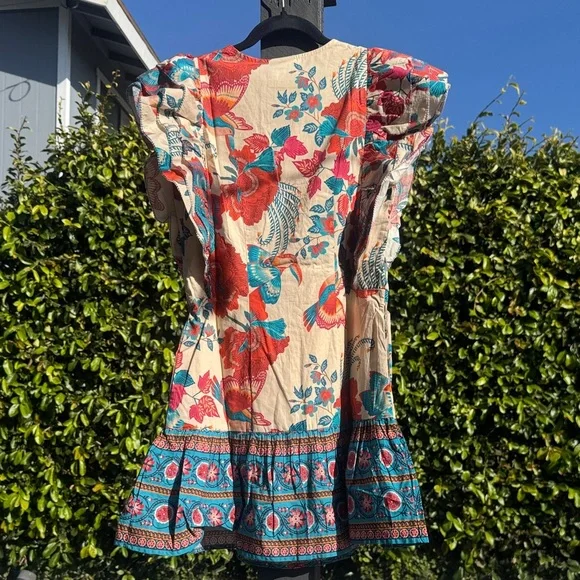 FARM Rio x Anthropologie Floral V-Neck Ruffle Dress - Picture 4 of 5